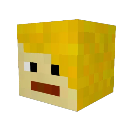 Digbi Minecraft avatar head, 3D render