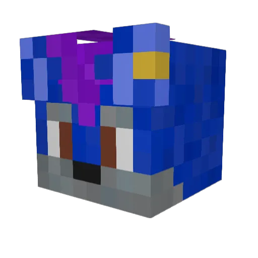 DiggeWolf Minecraft avatar head, 3D render