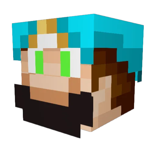 Digger1 Minecraft avatar head, 3D render
