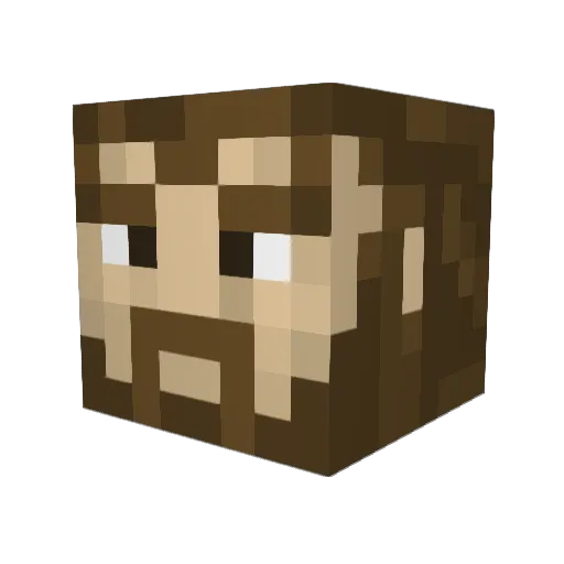 DiggerTheDwarf Minecraft avatar head, 3D render