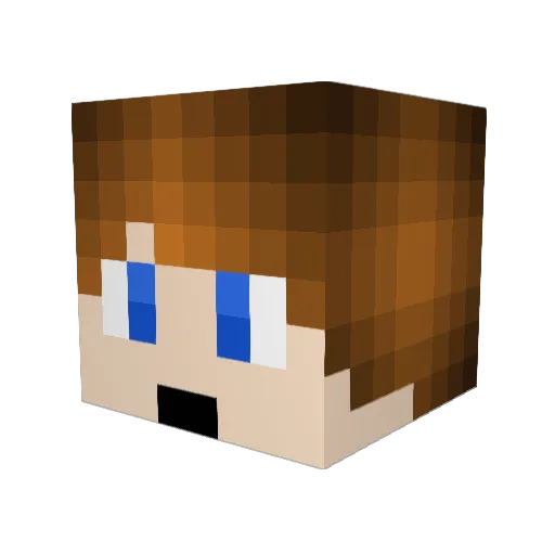 DiggingMachine Minecraft avatar head, 3D render
