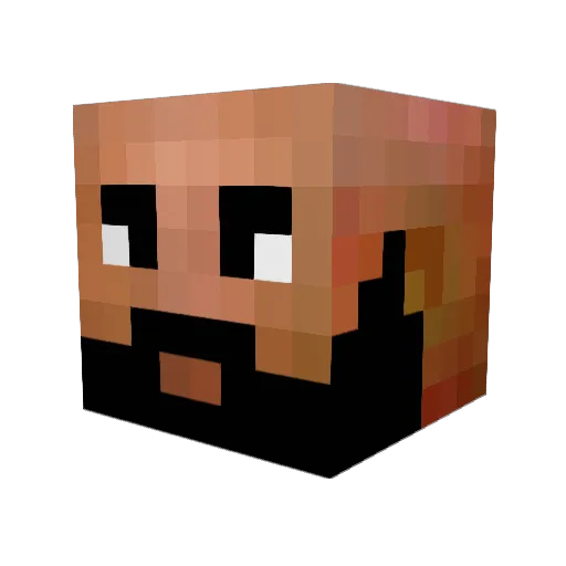 Digginuptheworld Minecraft avatar head, 3D render