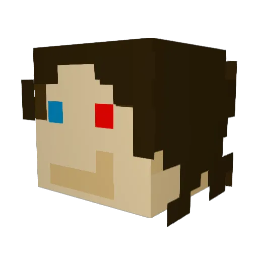 DiggityDroop Minecraft avatar head, 3D render
