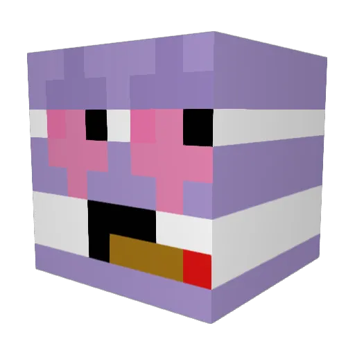DiggosSideTing Minecraft avatar head, 3D render