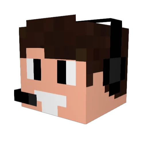 DiggyComputer Minecraft avatar head, 3D render