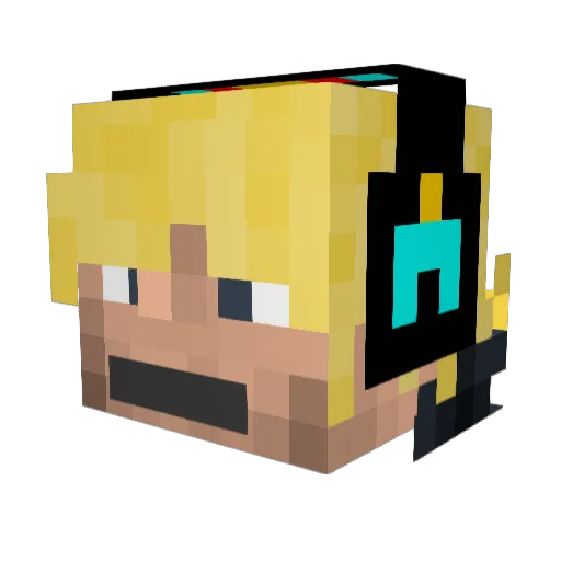 DigiBytes Minecraft avatar head, 3D render