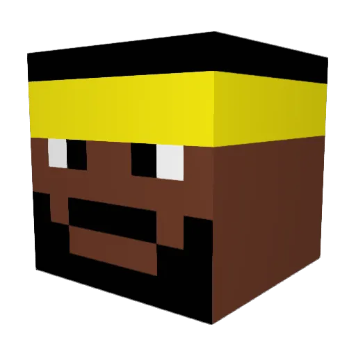 Diglatte Minecraft avatar head, 3D render