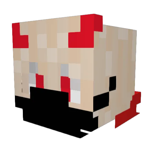 Dihazard Minecraft avatar head, 3D render
