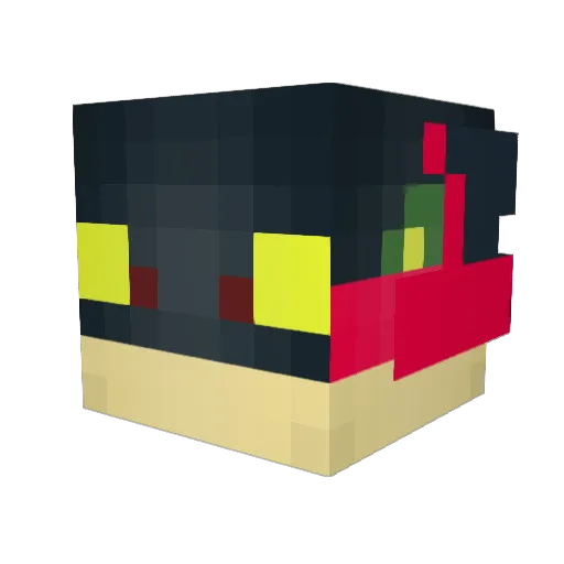 Dihellgo Minecraft avatar head, 3D render