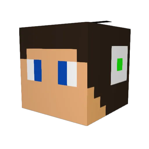 DiiLuX Minecraft avatar head, 3D render