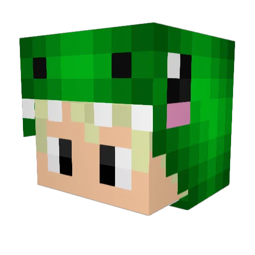 Diinoh Minecraft avatar head, 3D render