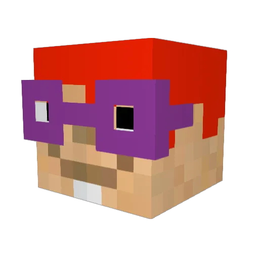 Diitor Minecraft avatar head, 3D render