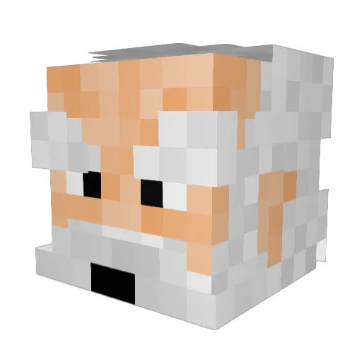 Dijangoe Minecraft avatar head, 3D render