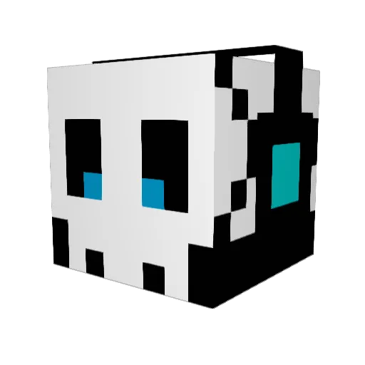Dijian Minecraft avatar head, 3D render