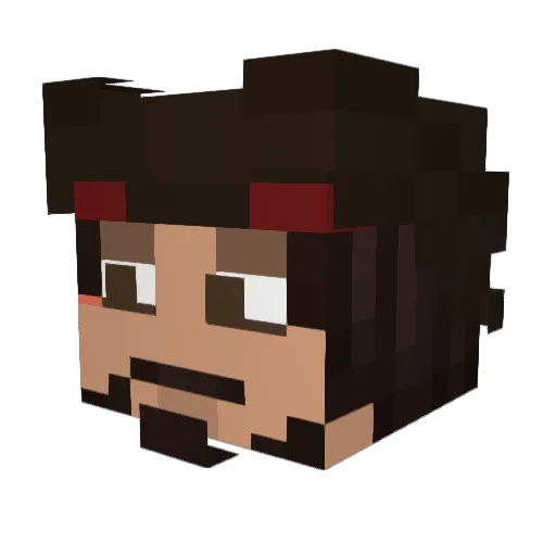 Dijiraak Minecraft avatar head, 3D render