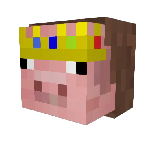 Dik7in Minecraft avatar head, 3D render