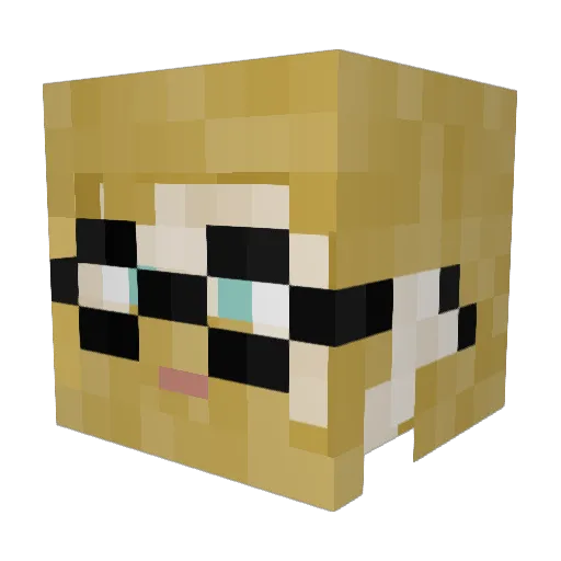 DikWarlock Minecraft avatar head, 3D render