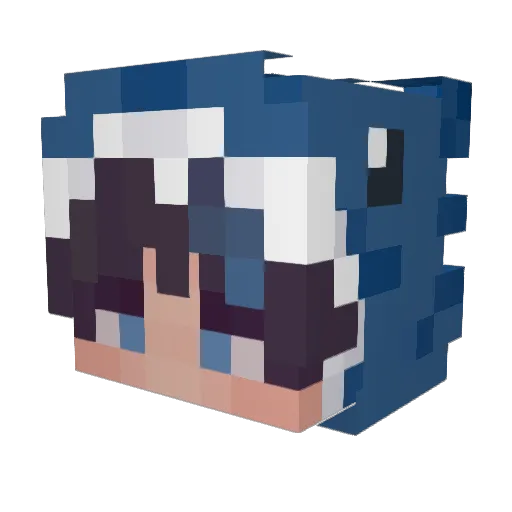 Dikiing Minecraft avatar head, 3D render