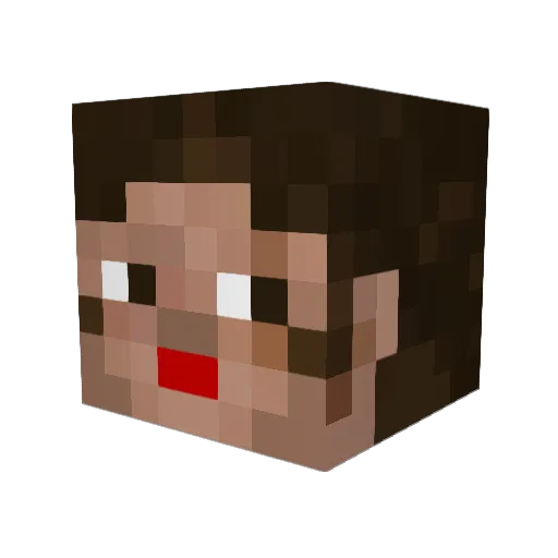 DilaShu Minecraft avatar head, 3D render
