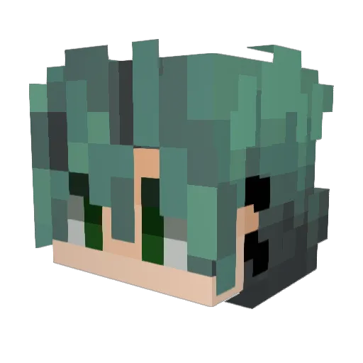 DileRVtuber Minecraft avatar head, 3D render