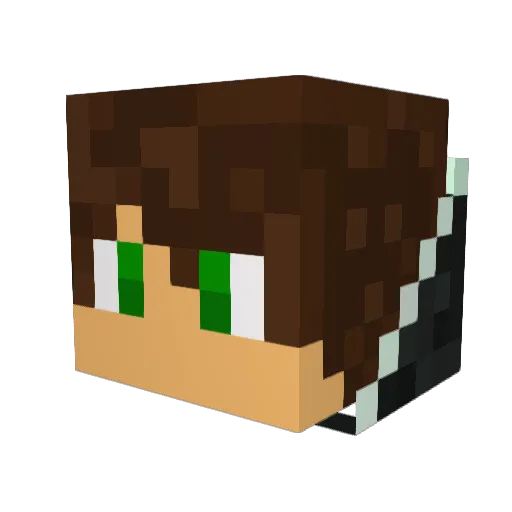 Diliskar Minecraft avatar head, 3D render