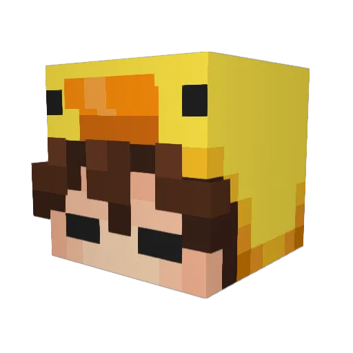 DillonTheDuck Minecraft avatar head, 3D render