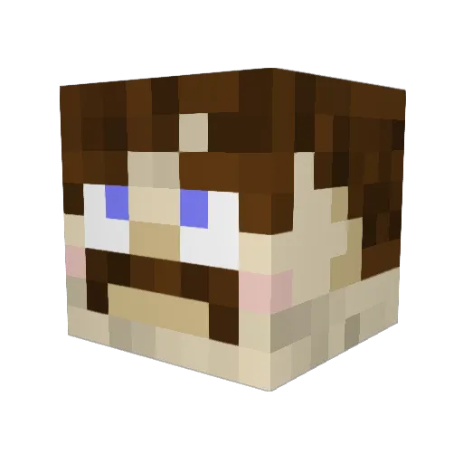 Dillup Minecraft avatar head, 3D render