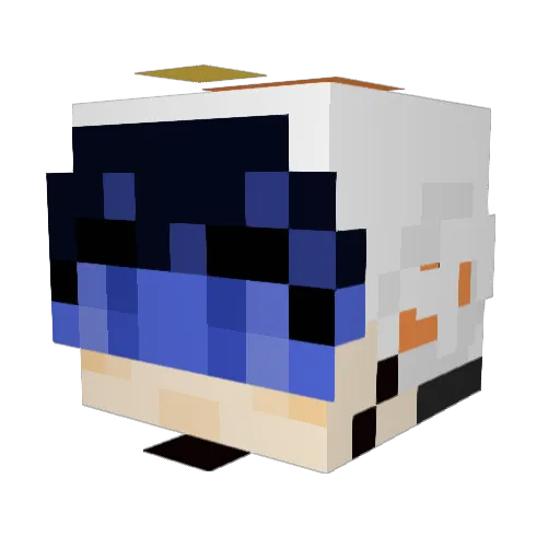 Dilly4 Minecraft avatar head, 3D render
