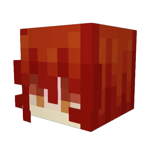 Diluc_25 Minecraft avatar head, 3D render