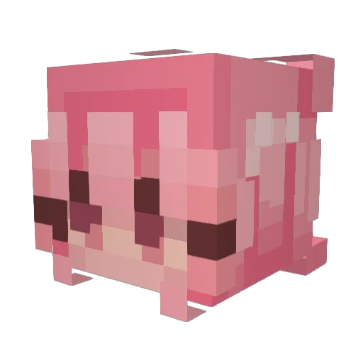 Dim0us Minecraft avatar head, 3D render