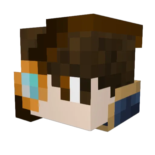 DimNight Minecraft avatar head, 3D render