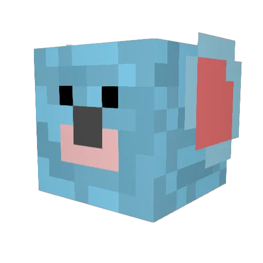 Dimblethum Minecraft avatar head, 3D render