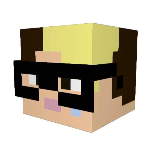 Dimdoc Minecraft avatar head, 3D render