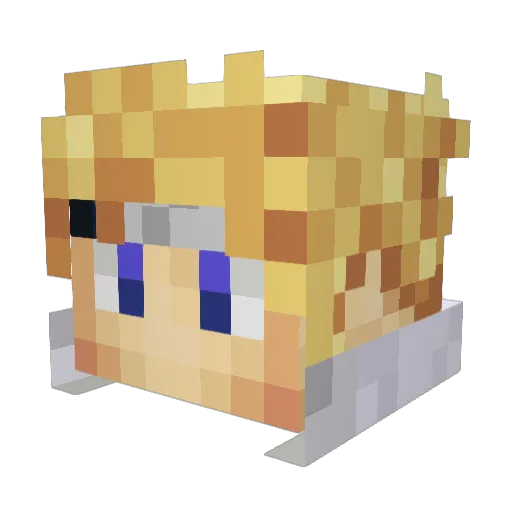 Dimeay Minecraft avatar head, 3D render