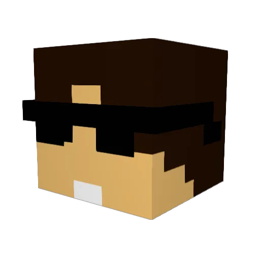 Dimebash Minecraft avatar head, 3D render