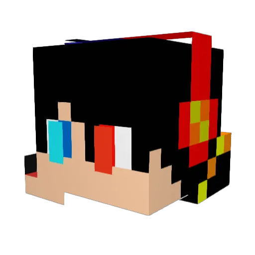 Dimeeterpro Minecraft avatar head, 3D render