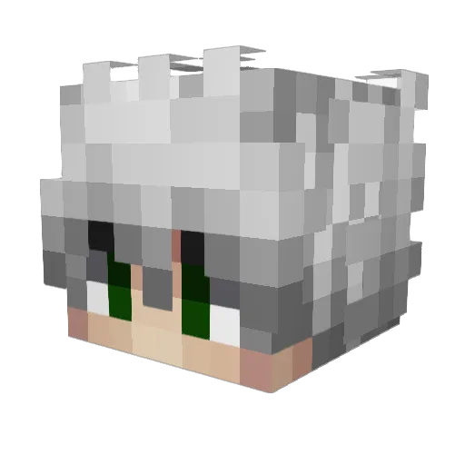 Diminn Minecraft avatar head, 3D render