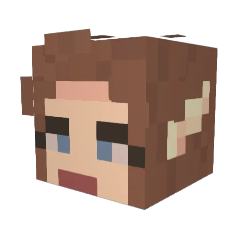 Dimphora Minecraft avatar head, 3D render