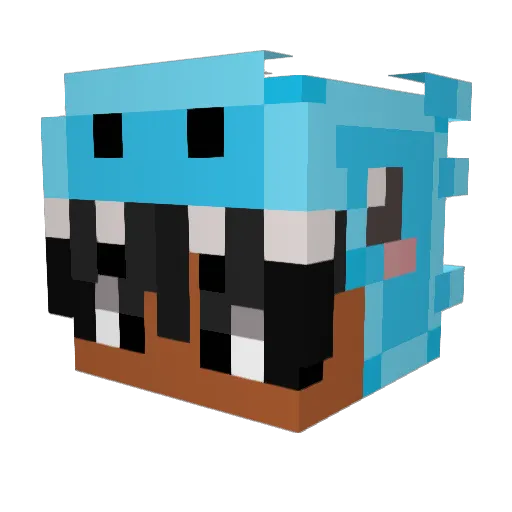 Din0Ri0t Minecraft avatar head, 3D render