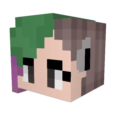 Din0sawer Minecraft avatar head, 3D render