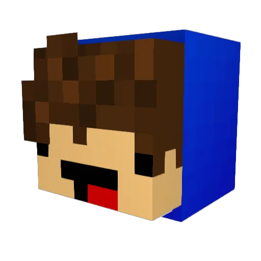 DinDan06 Minecraft avatar head, 3D render
