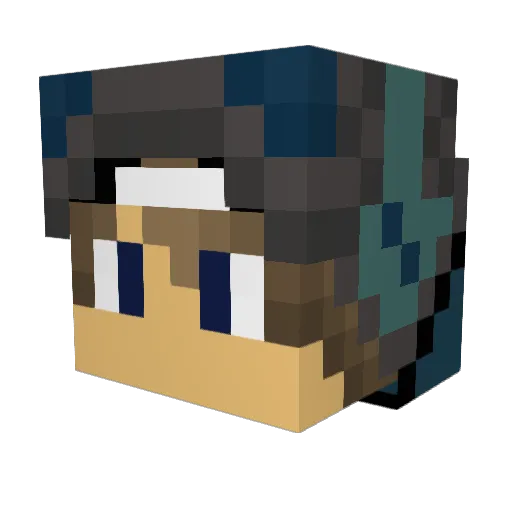 DinPapa_1 Minecraft avatar head, 3D render