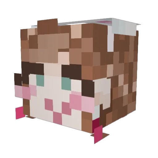 Dinadinachka Minecraft avatar head, 3D render