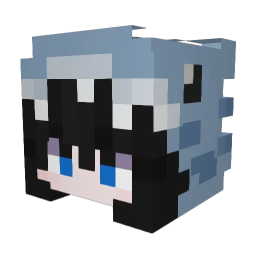 Dinadinada Minecraft avatar head, 3D render