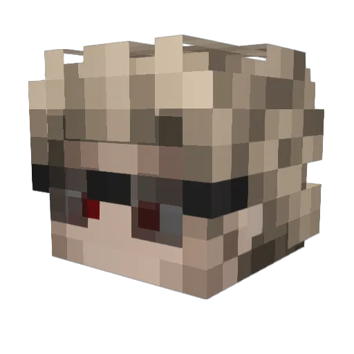 Dinai Minecraft avatar head, 3D render