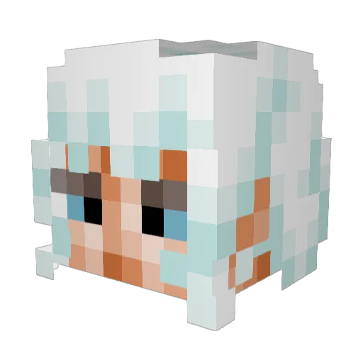 Dinaiy Minecraft avatar head, 3D render