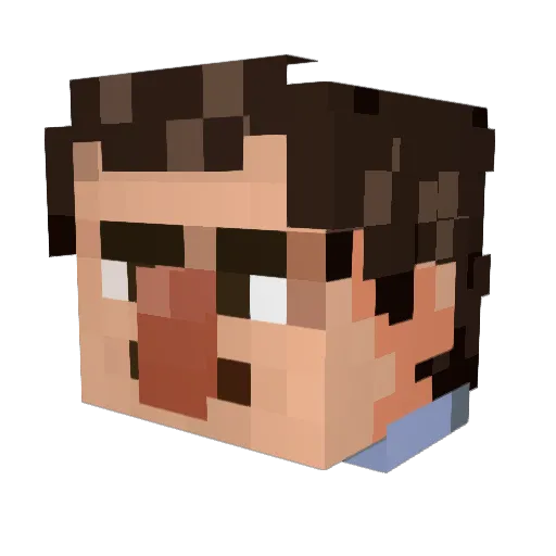 Dinamittin Minecraft avatar head, 3D render