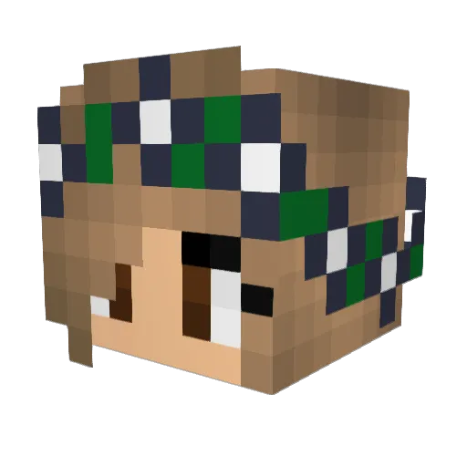 Dinanas Minecraft avatar head, 3D render