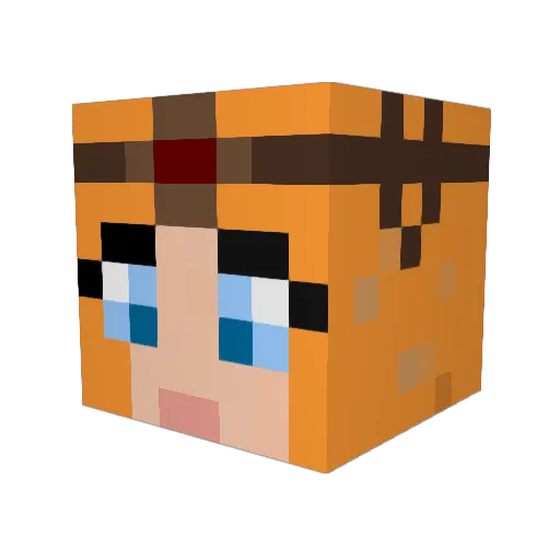 Dinata Minecraft avatar head, 3D render