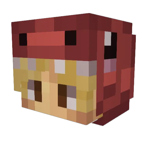 Dinaumm Minecraft avatar head, 3D render